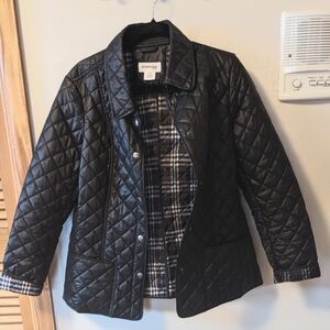 St John's Bay black quilted jacket, Size large